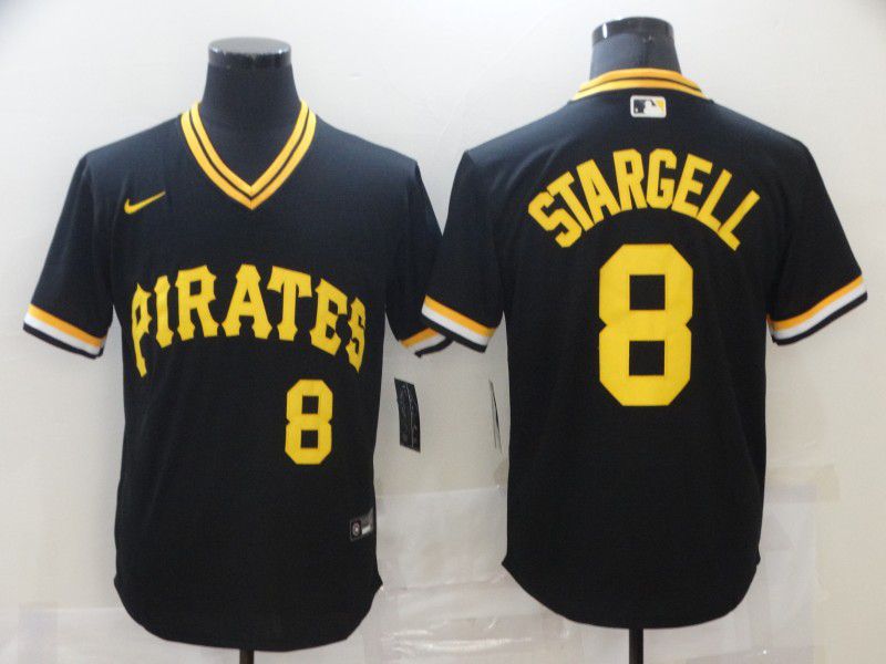 Men Pittsburgh Pirates #8 Stargell Black Game Nike MLB Jerseys